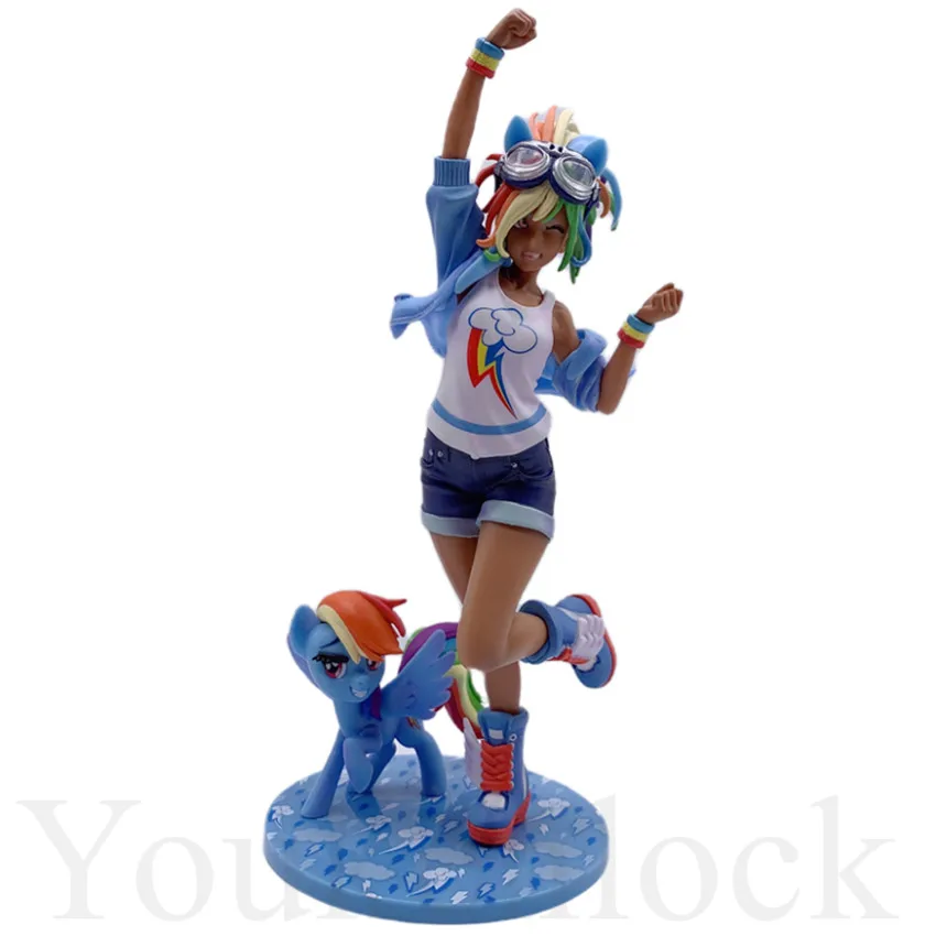 My little Pony Bishoujo Rainbow Dash Princess Luna Pinkie Pie Fluttershy Anime Figure PVC Action Figure Model Collection Toys