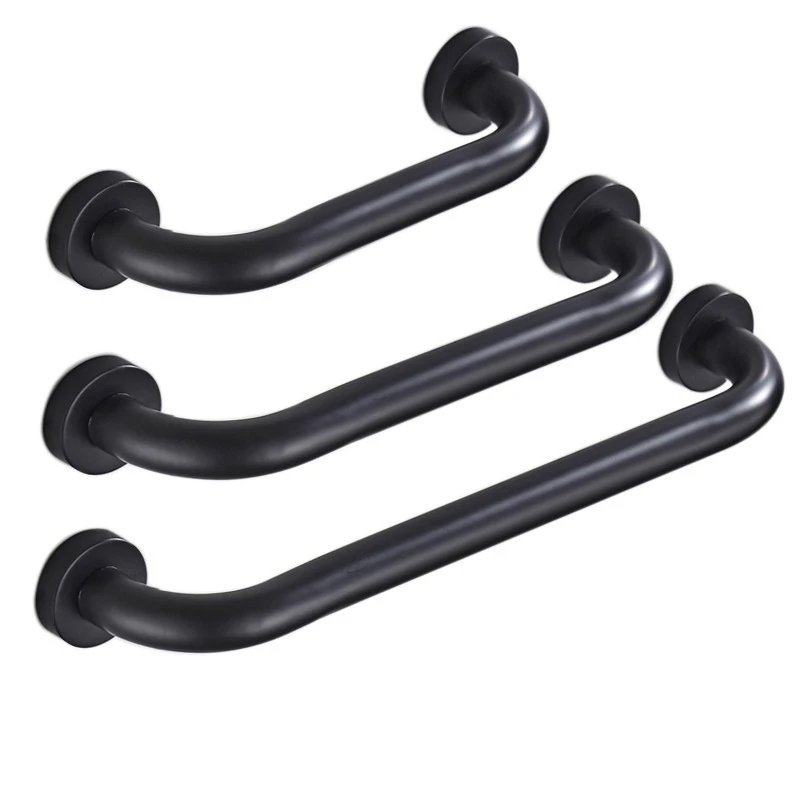 Wall Mounted Bathroom Handrails Shower Bar Black Bathroom Safety Bar for Elderly Grab Bars Handicap Railing for Bathroom Catcher