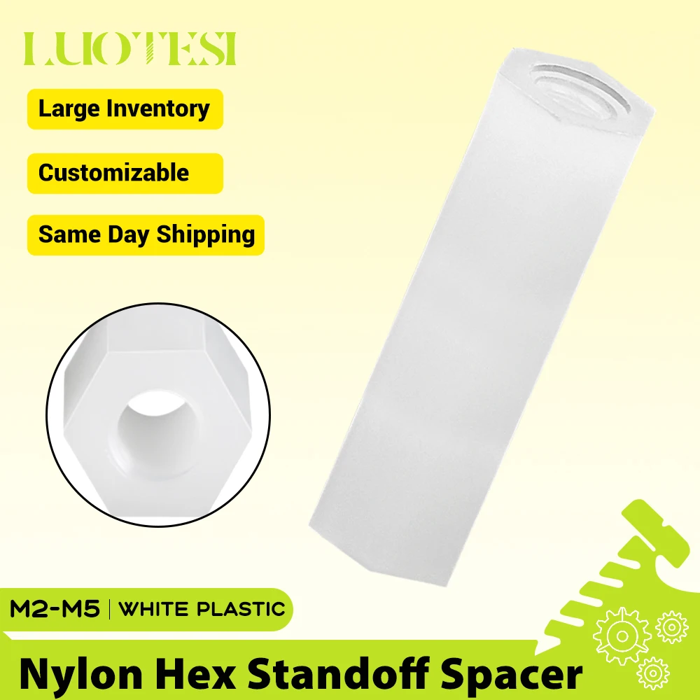 White Nylon Plastic Hex Standoff M2 M2.5 M3 M4M5 Metric Thread Bolt Pillar Male Female Spacer for PCB Board Computer Motherboard