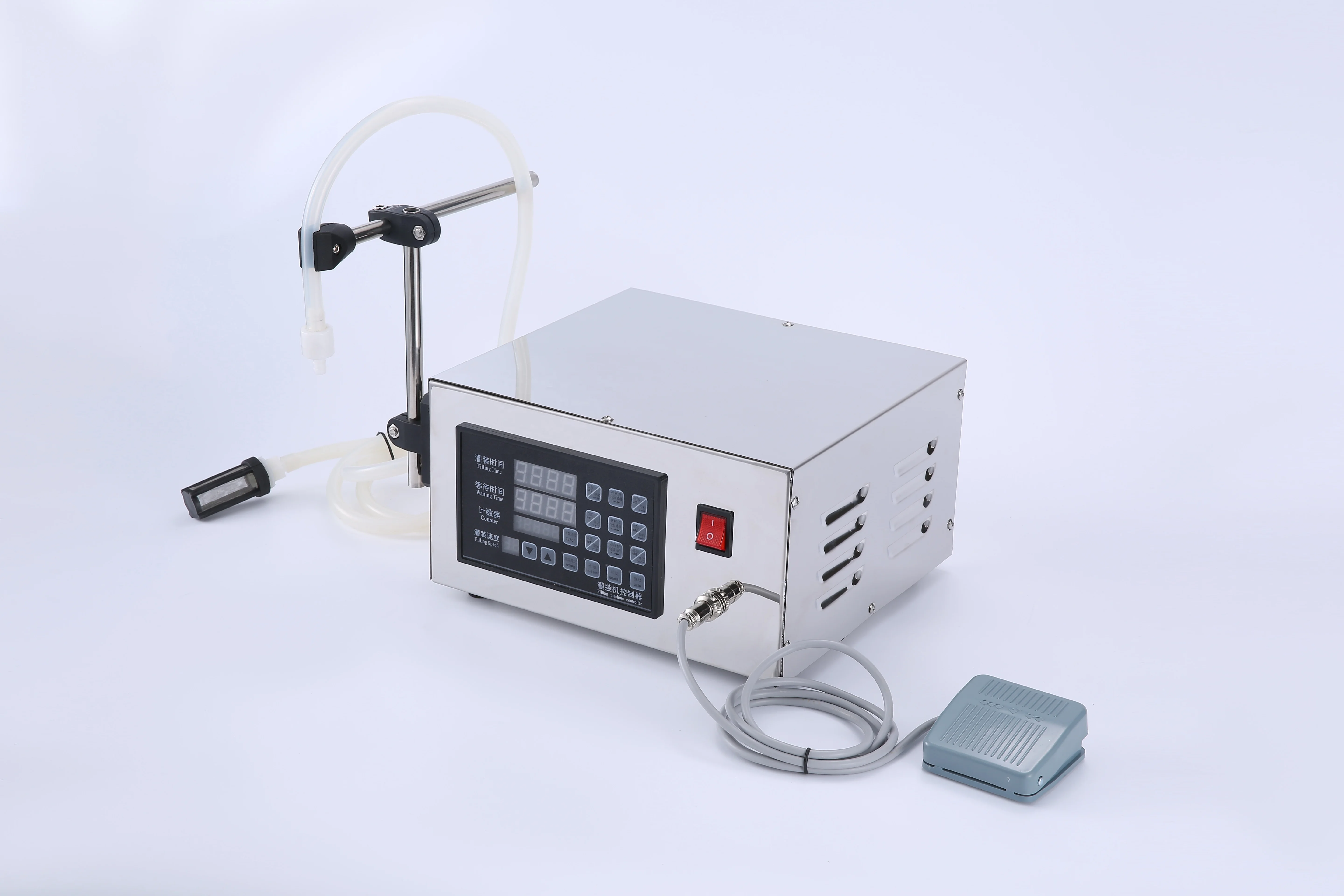 GFK280 Digital Pedal Control Pump Water/Juice/Oil/Beer Bottle Semi-automatic Liquid Filling Machine