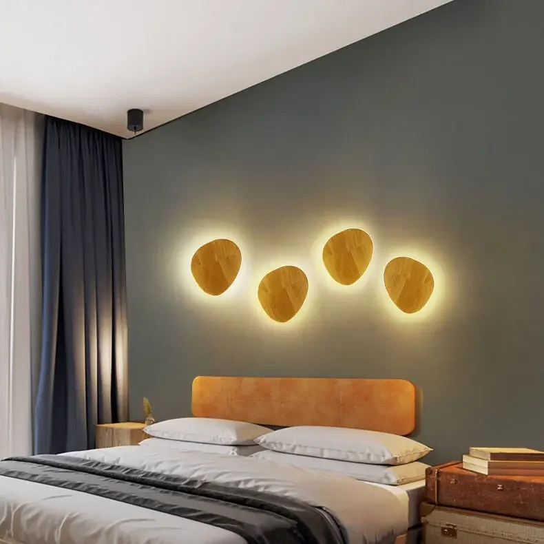 

Popular Modern Nordic Solid Wood LED Wall Light for Stairs Bedside Corridor Study Simple Stylish Lighting