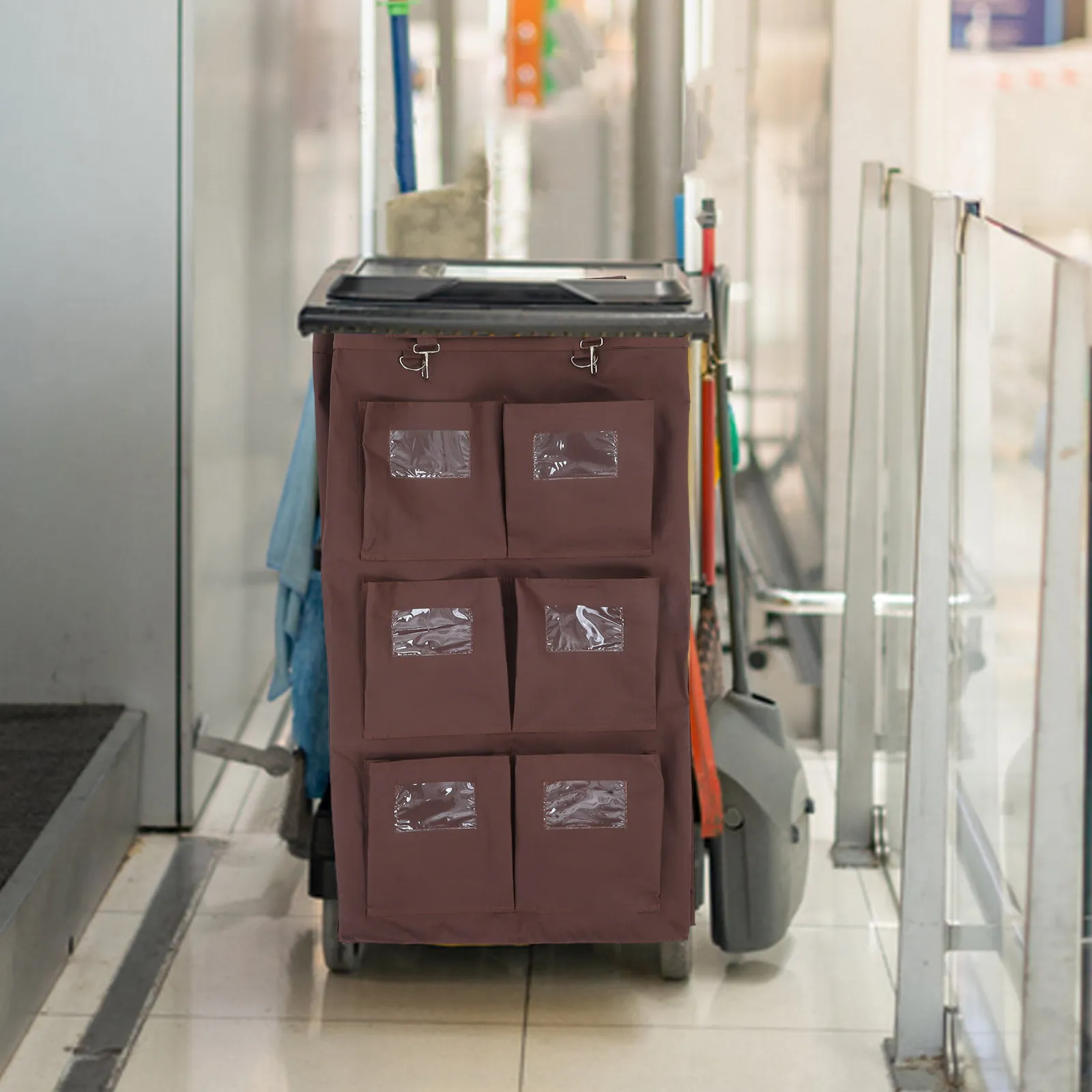 Leakproof Rectangular Commercial Cleaning Cart Bag Large Volume Laundry Hamper Liner Replacement for Housekeeping Carts Hotel