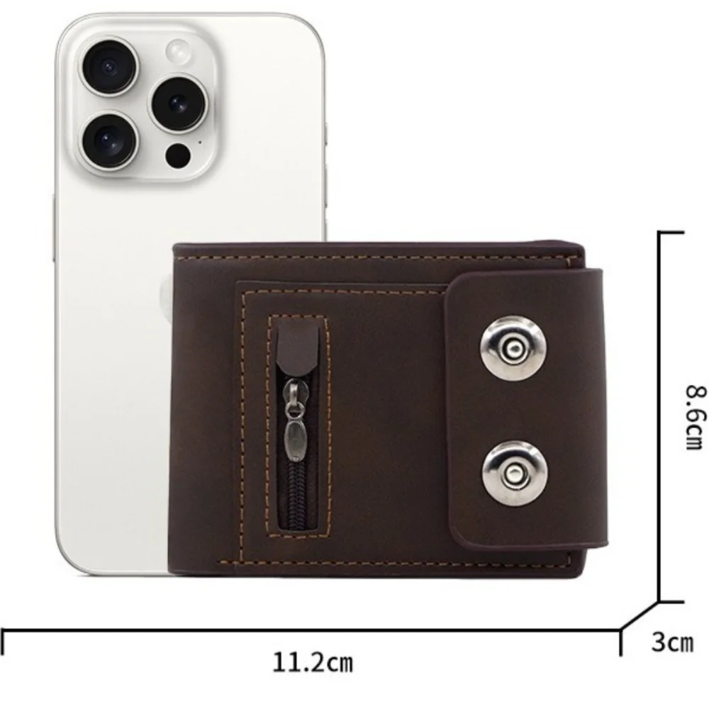 Cartera de cuero PU de alta calidad para hombre, múltiples ranuras para tarjetas, tarjetero corto, cartera informal portátil Zero