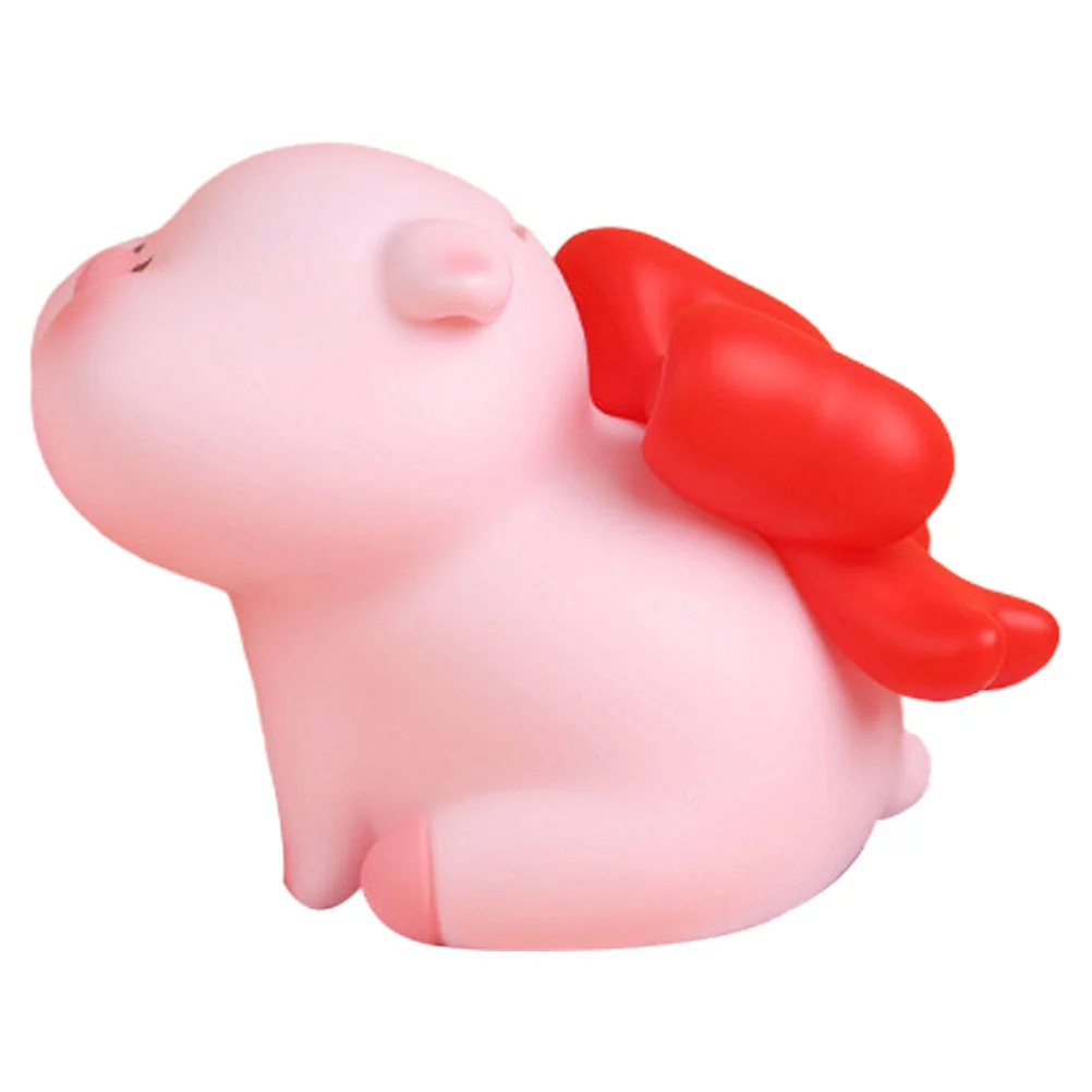

1 PCS Adorable Vinyl Piggy Bank Container Kids Pig shaped Money Pot Decorative Saving Pot Birthday Gift for for Desktop