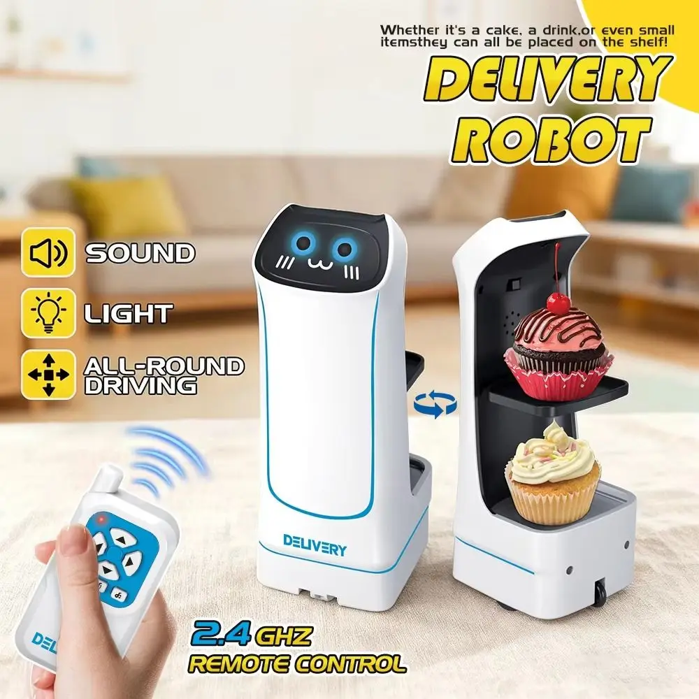 

Light And Sound Food Delivery Robot Toy Automatic Intelligent 2.4GHz Robot Remote Control Car Toy Remote-controlled Induction