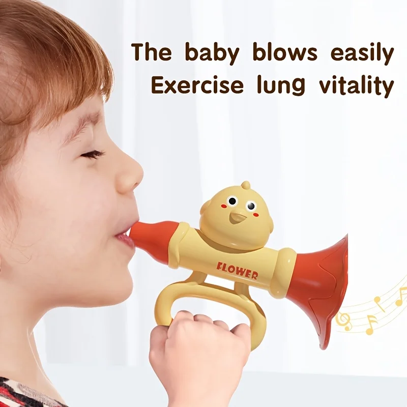 Baby Trumpet Toy 1pc, Easy Blow Mini Horn Musical Instrument,Lightweight Portable Early Education Gift for Toddlers Toddler Toys