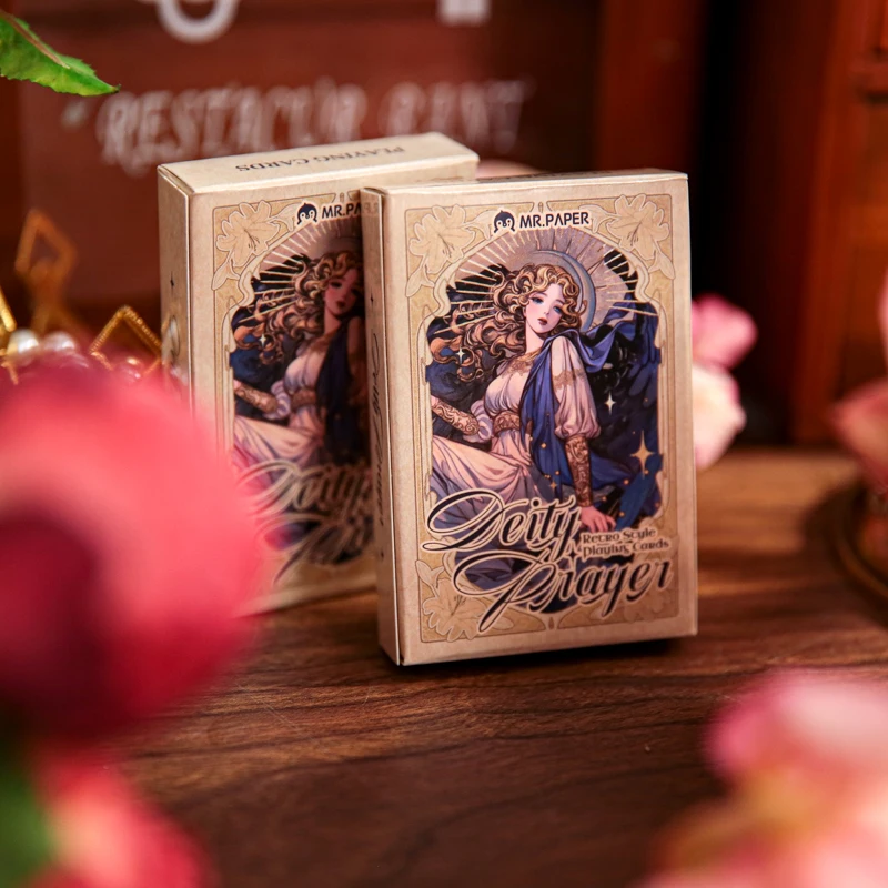 Divine Prayer Series Playing Cards 55 Sheets,Vintage Retro Fashion Theme,Poker Cards for Magic Shows Parties Table Games Gift
