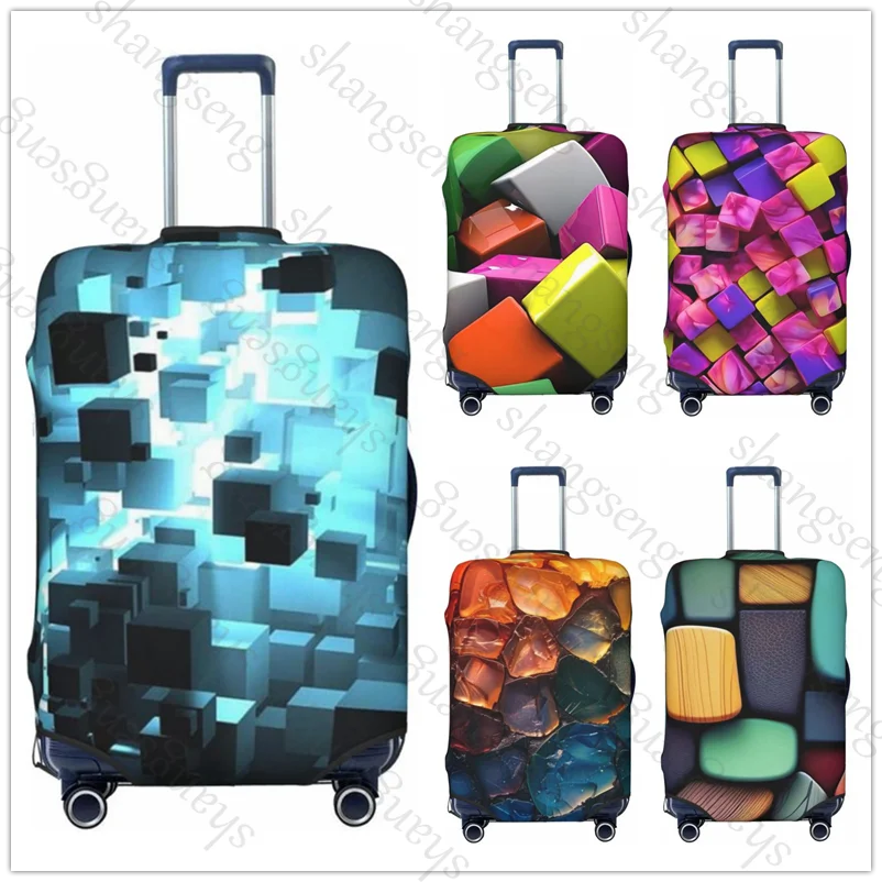 

Colorful Cubes Travel suitcase protective case, suitcase cover, elastic protection, washable Luggage cover, 18-32 in