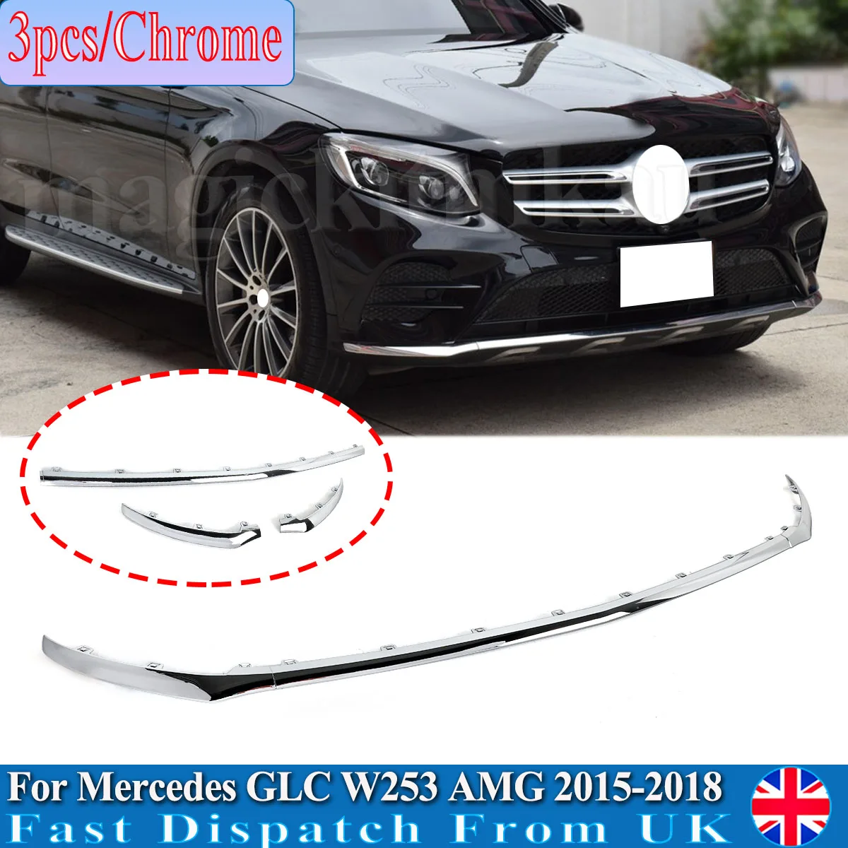Per Mercedes Benz Classe GLC W253 GLC250 GLC300 2016-2019 Paraurti Anteriore Labbro Stampaggio Trim Copertura anteriore splitter spoiler diffusore labbro