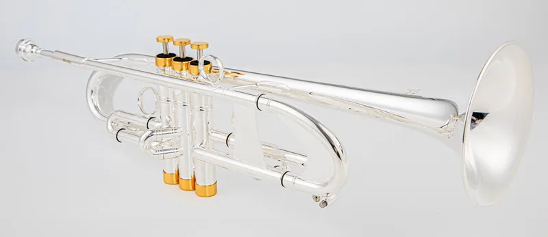 Hot Sell Stradivarius Bb Trumpet TR600 silver plated musical instrument New Trumpet mouthpiece professional grade