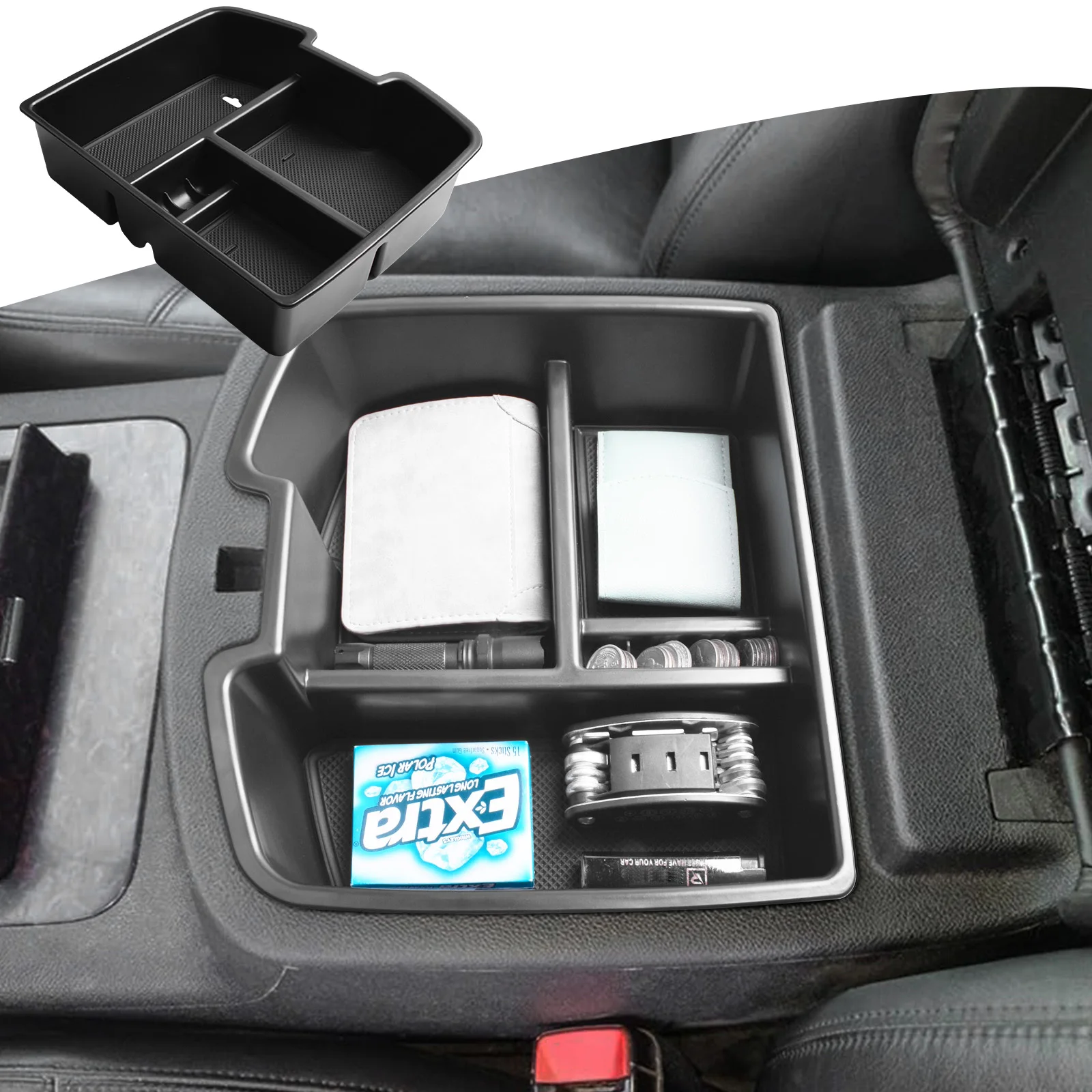 

Center Console Organizer for Chevrolet Avalanche Tahoe Silverado Suburban 1500 2500 Sierra Pickup Truck Yukon Armrest Box Tray