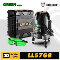 DEKO LL5 Series 5 Line 6 Points Green Laser Level Self-leveling Horizontal&Vertical 360 Degree Adjustment Higher Visibility