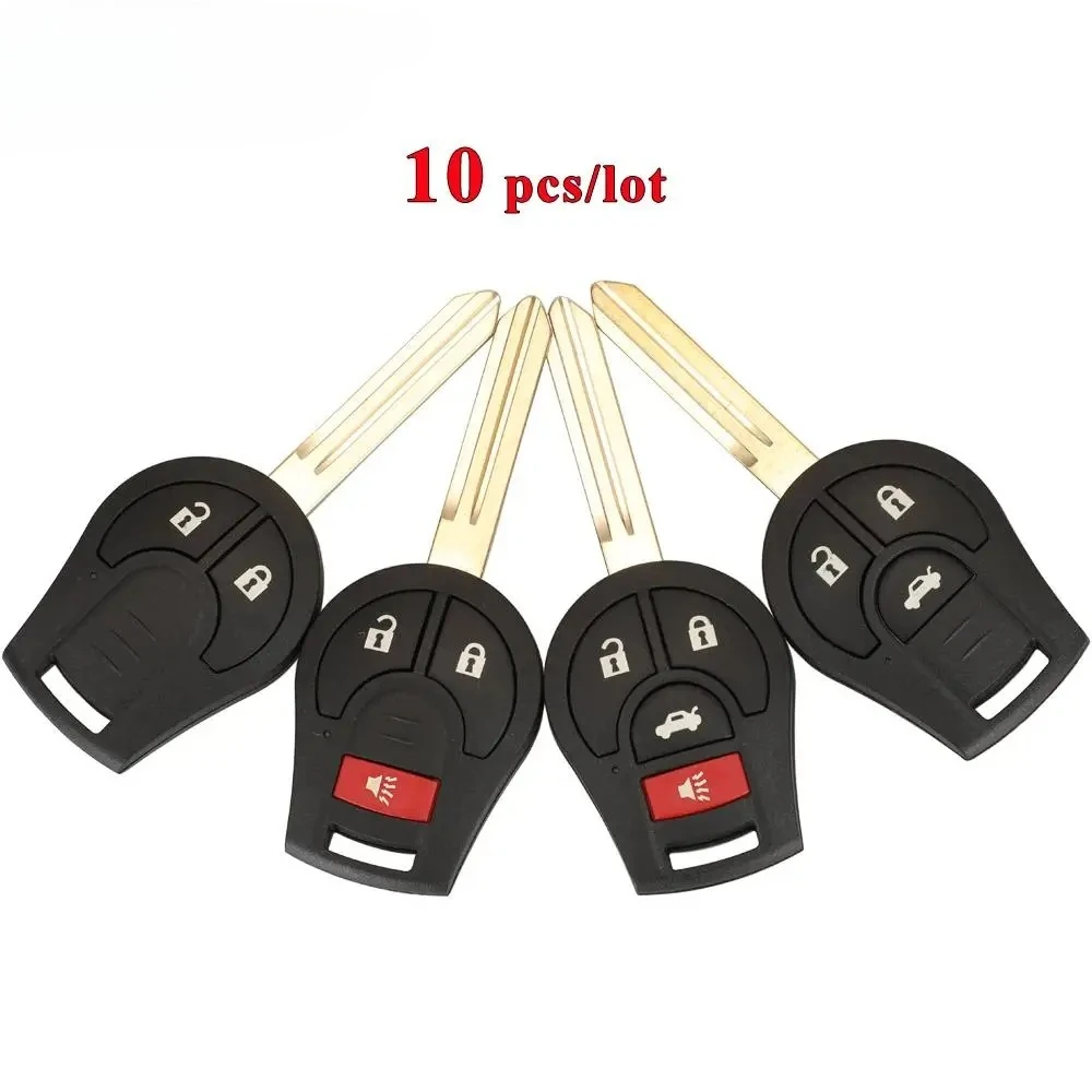 10 pçs 2/3/4 botões escudo chave remota do carro para nissan juke março qashqai ensolarado sylphy tiida x-trail cubo s sl rogue