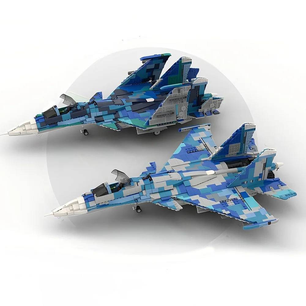 

MOC Building Blocks SU-33 Flanker D - 1:34 Scale Model DIY Assemble Bricks Aircraft Educational Collection Toys Gifts 1973PCS