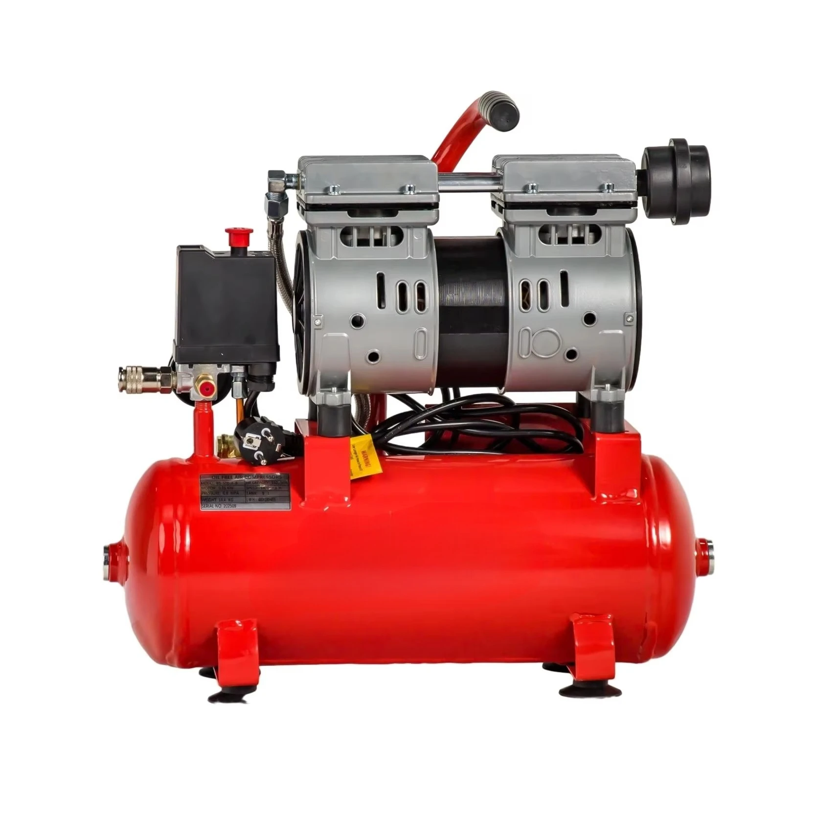 

Promotional Small Dental Portable 50hz 110-120v Super Quiet 220v 8bar 9l 550w 0.75hp Silent Air Compressor