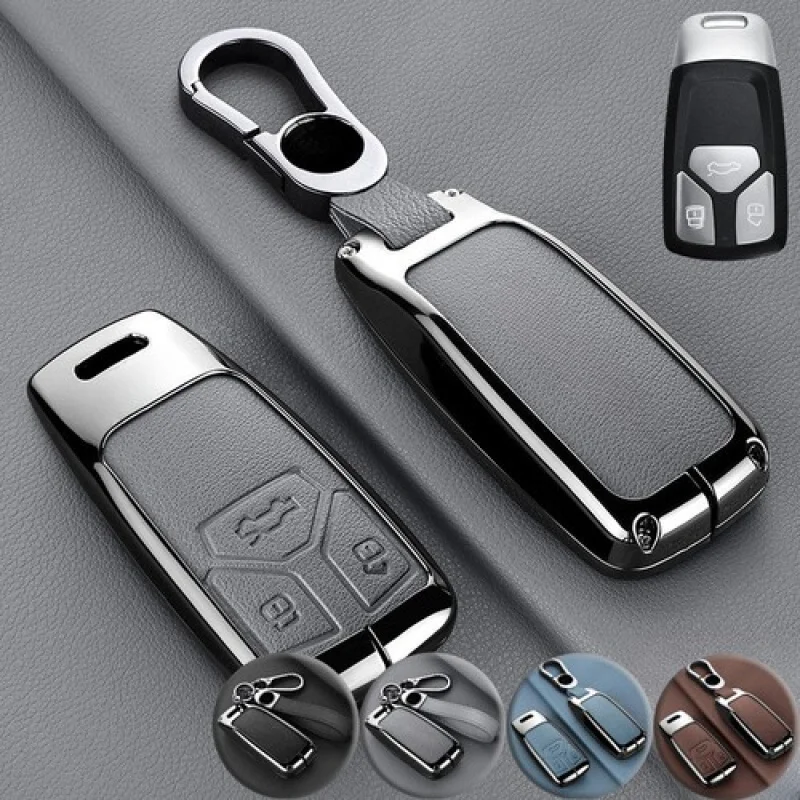 

Кожаный чехол для автомобильного смарт-брелока из цинкового сплава A + для Audi A4 A5 S4 S5 B9 Q5 TT RS