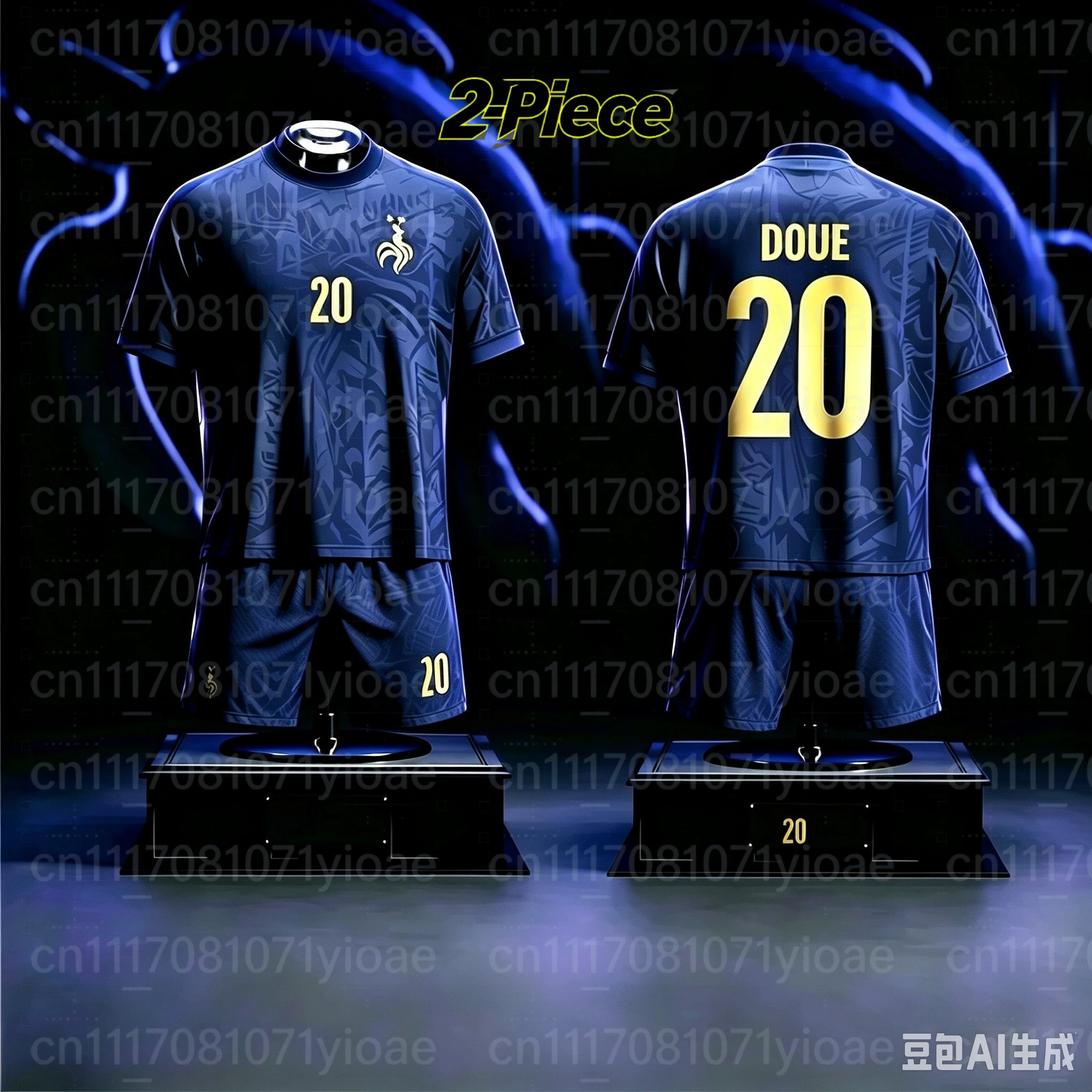 2026 Frankreich Fan Mbappe Nr. 10 Fußballtrikot Neues 2-Teiliges T-Shirt & Shorts Set, Einzelnes Oberteil Verfügbar, Sport-Trainingsanzug für Kinder & Erwachsene – Detail 7