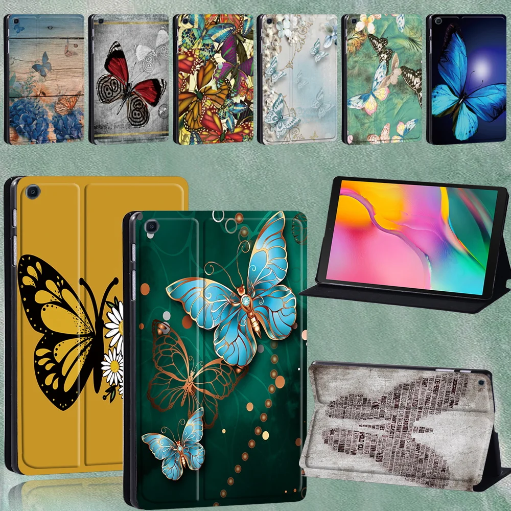 Tablet Case for Samsung Galaxy Tab A8 10.5/A7 10.4/A7 Lite 8.7/A 8.0/A 10.5/A 10.1/A A6 10.1 Butterfly Print Leather Stand Cover