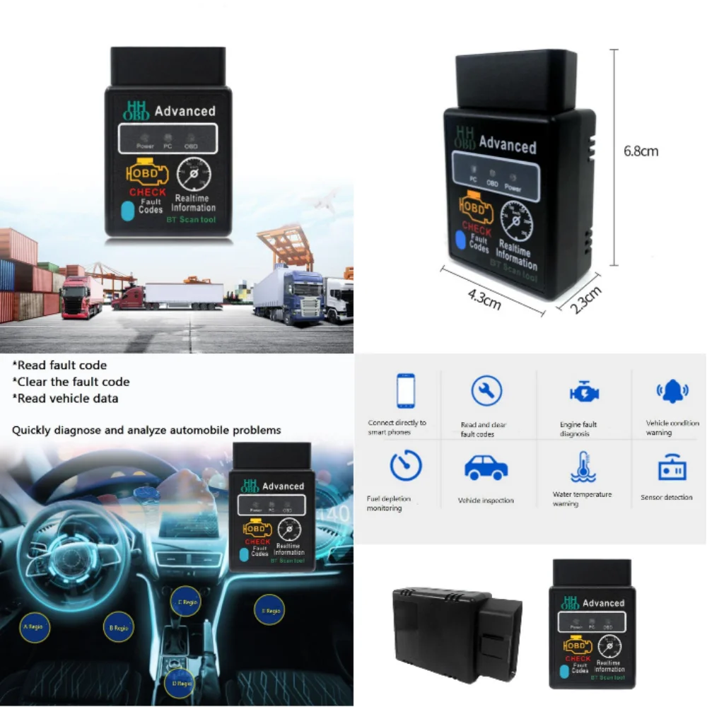 

Беспроводной диагностический сканер OBD2 BT, считыватель кодов OBD II, инструмент для сброса и очистки ошибок, проверка индикатора двигателя автомобиля, автомобильный сканер OBD2
