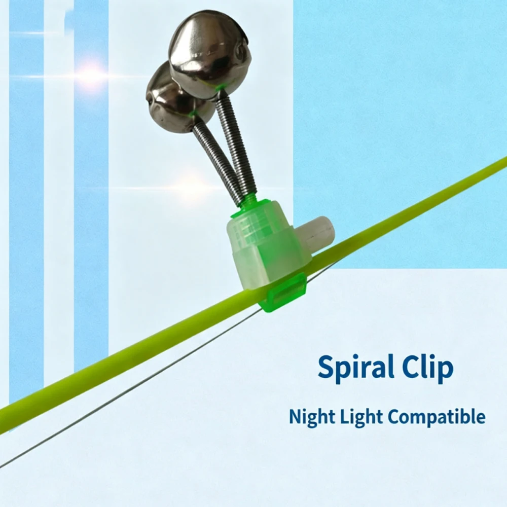 5/10pcs Fishing Bite Alarms Fishing Rod Bells Tip Clip Bells Ring Green ABS Fishing Accessory Outdoor Pole Fish Bites Indicators