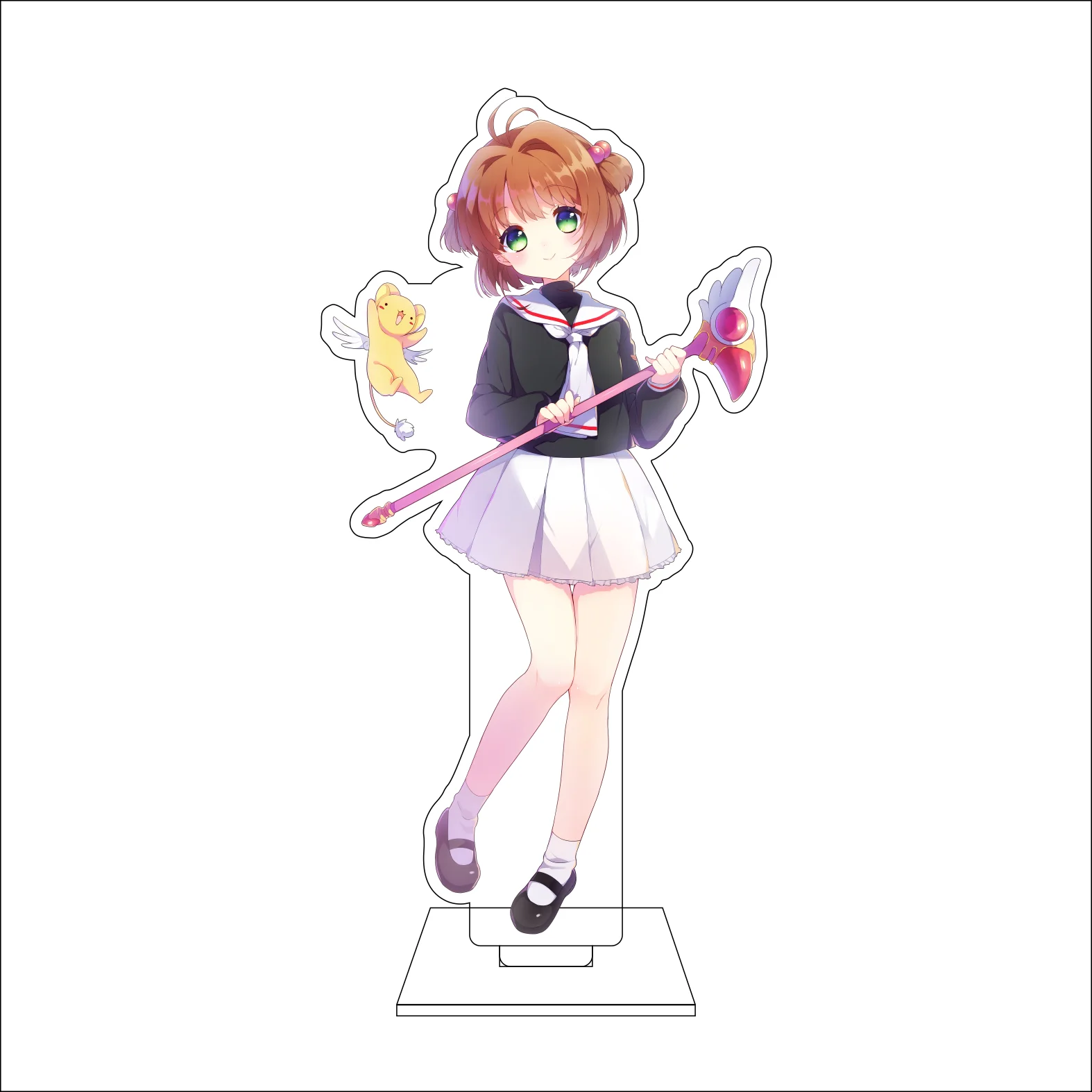 16CM Anime Cardcaptor Sakura Cosplay Acrylic Figure Stand Plate Tomooyo Daidouji Cerberus Li Syaoran Ornaments Gifts view 6