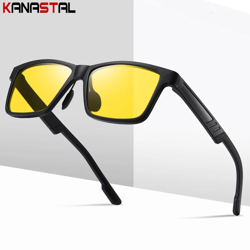 Men Night Vision Polarized Sunglasses UV400 Sun Glasses Women TR90 Eyeglasses Frame Driving Cycling Anti Glare Shade Eyewear