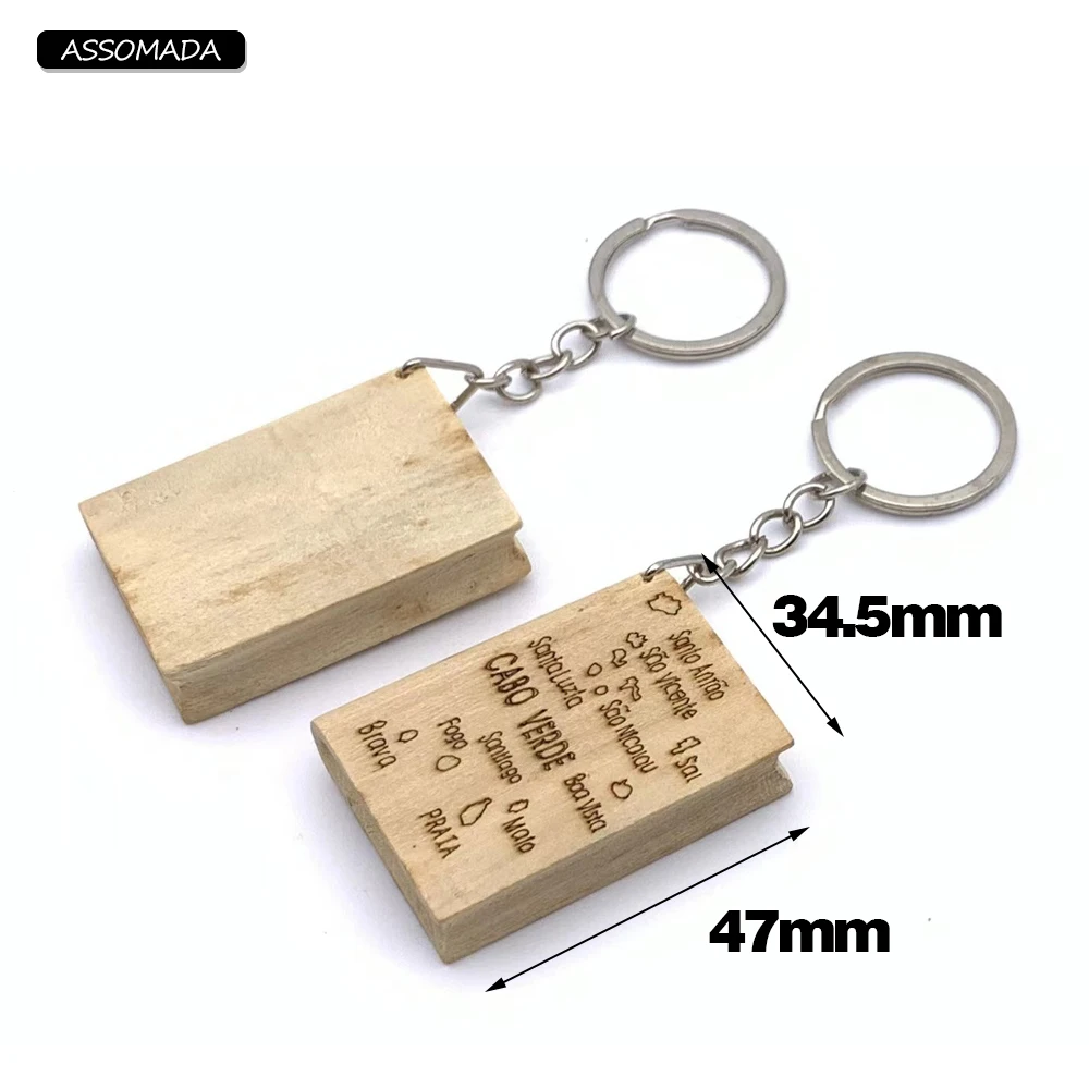 Wood Cape Verde Keychains Ilha Cabo Verde Key Chains For Women Men Gift Travel Souvenir No Stress Caboverdiano Chaveiro