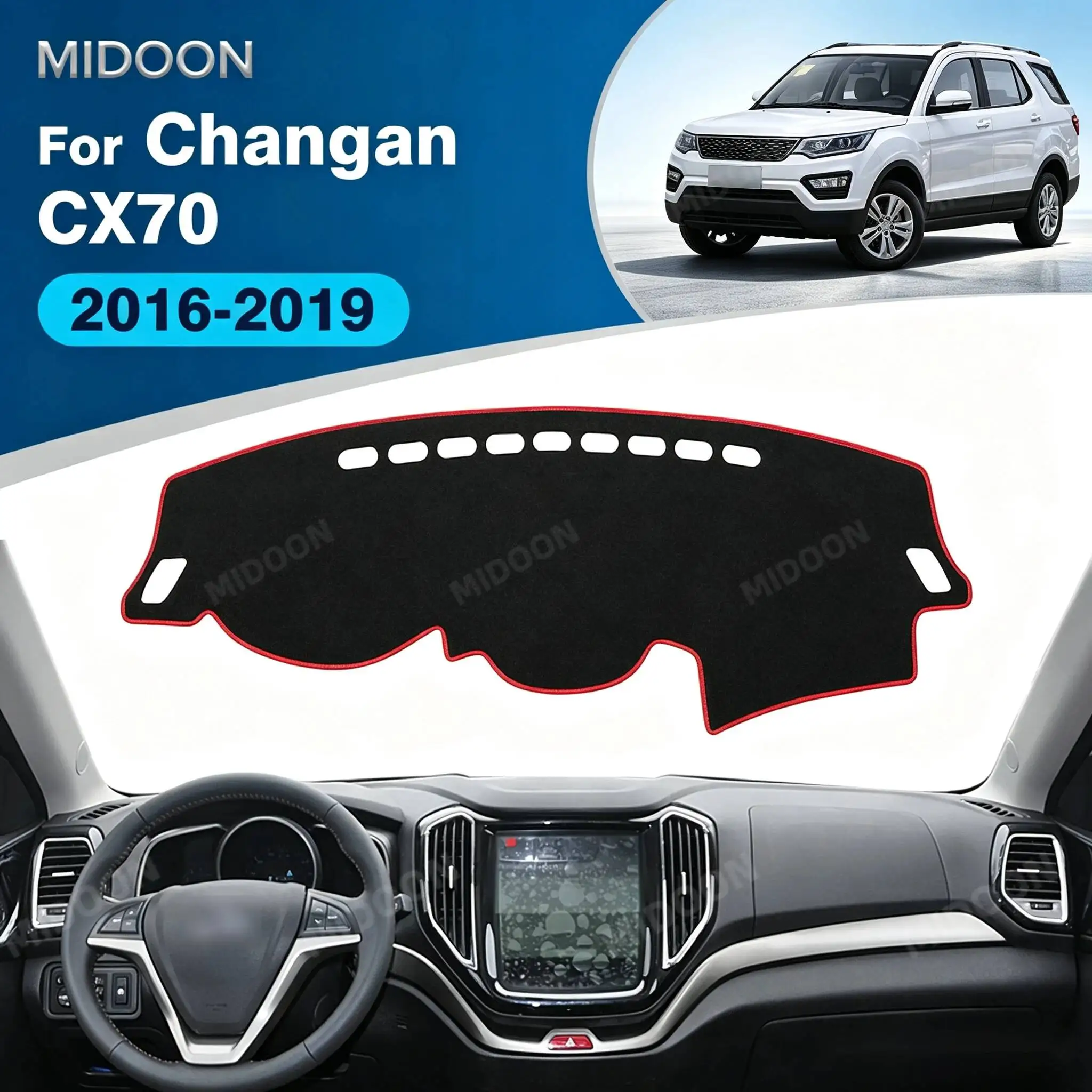 Custom Fit Dashboard Cover For Changan CX70 2016-2019 Anti-UV Non-Slip Dash Mat Carpet Protector Interior Accessories
