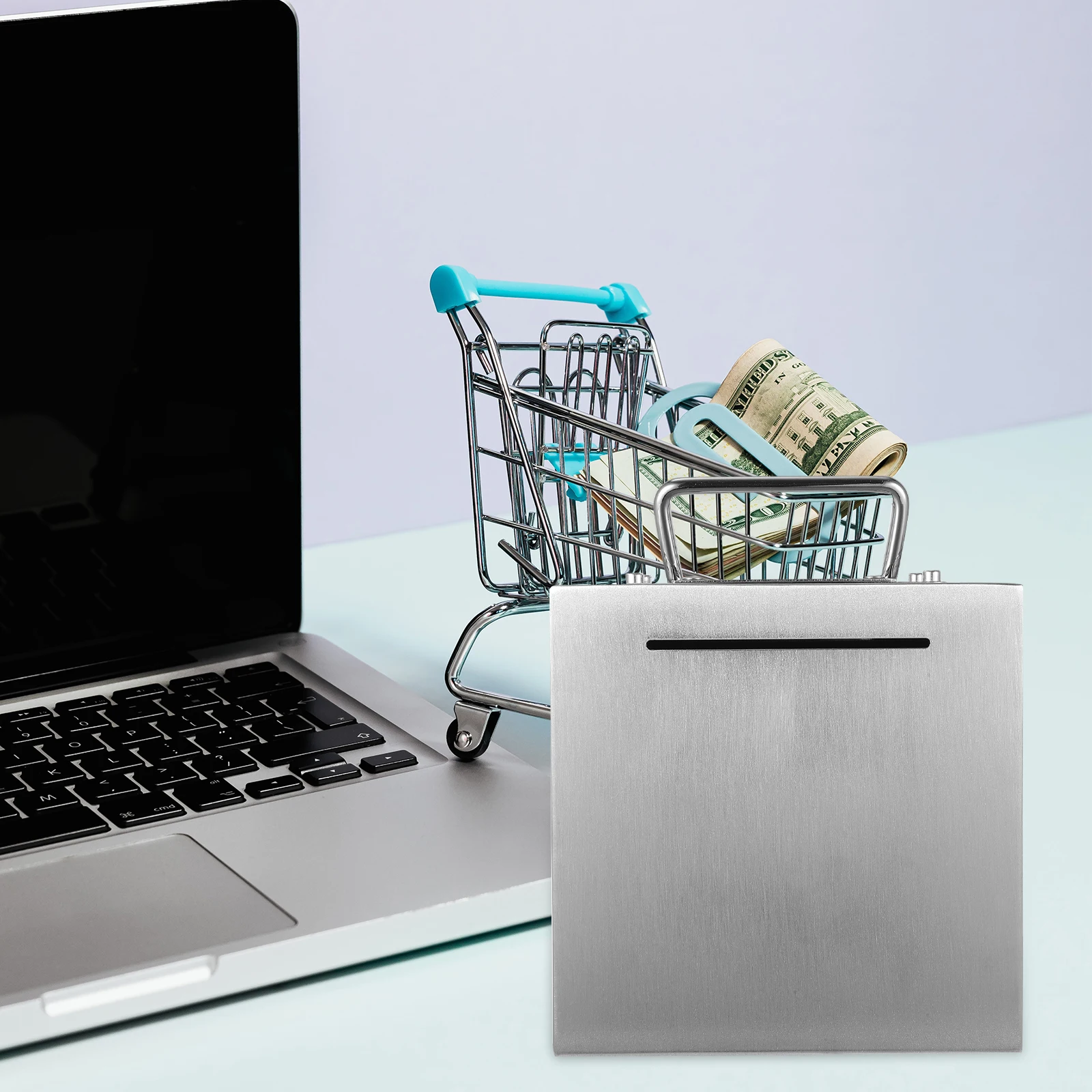 

1pc Stainless Steel Coin Bank Minimalist Metal Money Box For Kids Adults Compact Piggy Bank Home Nursery Decor Savings Organizer