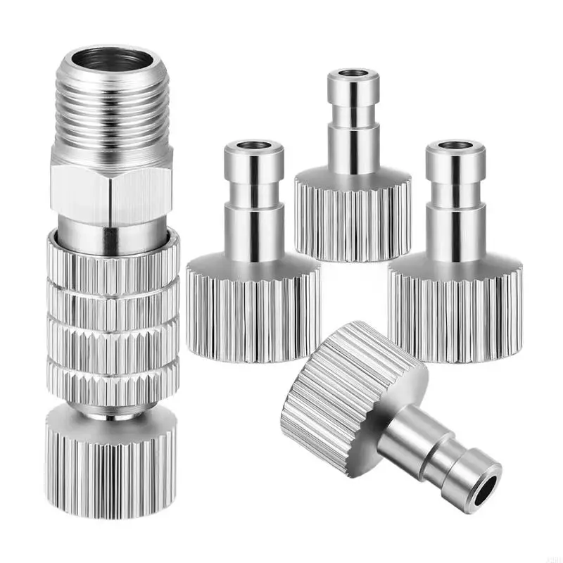 A2BE Quick Disconnect Coupler Releases Fitting Adapter with 1Pc 1/8inch Female Connectors 5Pcs Male Adapter