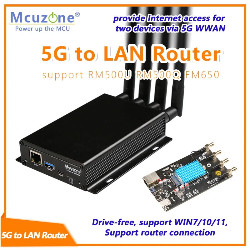 5G to LAN Adaptor 5G Router,1Gbps RJ45 USB3.0, 5G CPE, driver free, plug and play, X86 R5S,RM500U RM500Q FM650 RM510Q