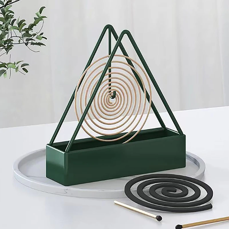 Iron Mosquito Coil Holder & Incense Burner Frame Incense Holders Coil Modern Repellent Incense Rack For Household Bedroom Patio