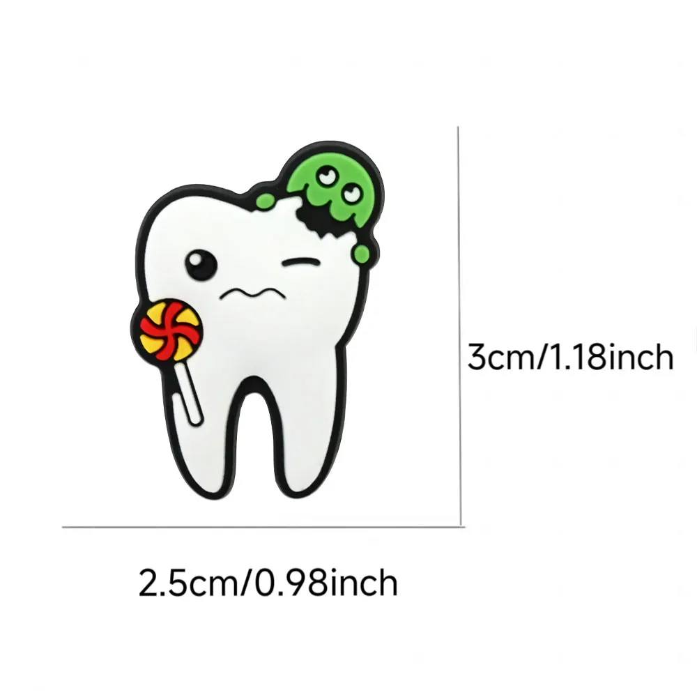 New Cartoon Fun Teeth Health Series PVC Boys Girls Shoe Accessories Detachable Waterproof DIY Shoe Decorations Creative Gifts