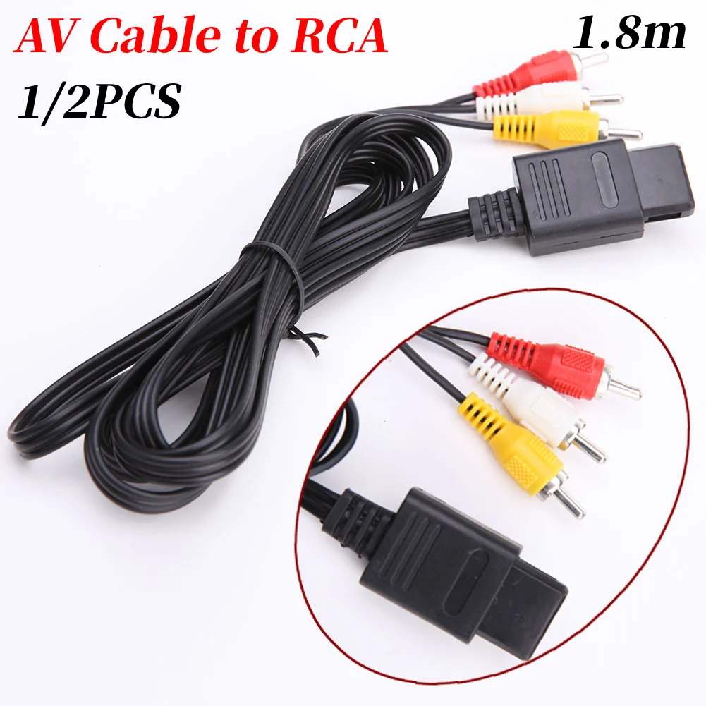 1/2PCS AV Cable Composite Video Cord AV Cable To RCA Audio Video AV Cable Cord AV Audio Video Cable for NS 64 GameCube SNES SFC