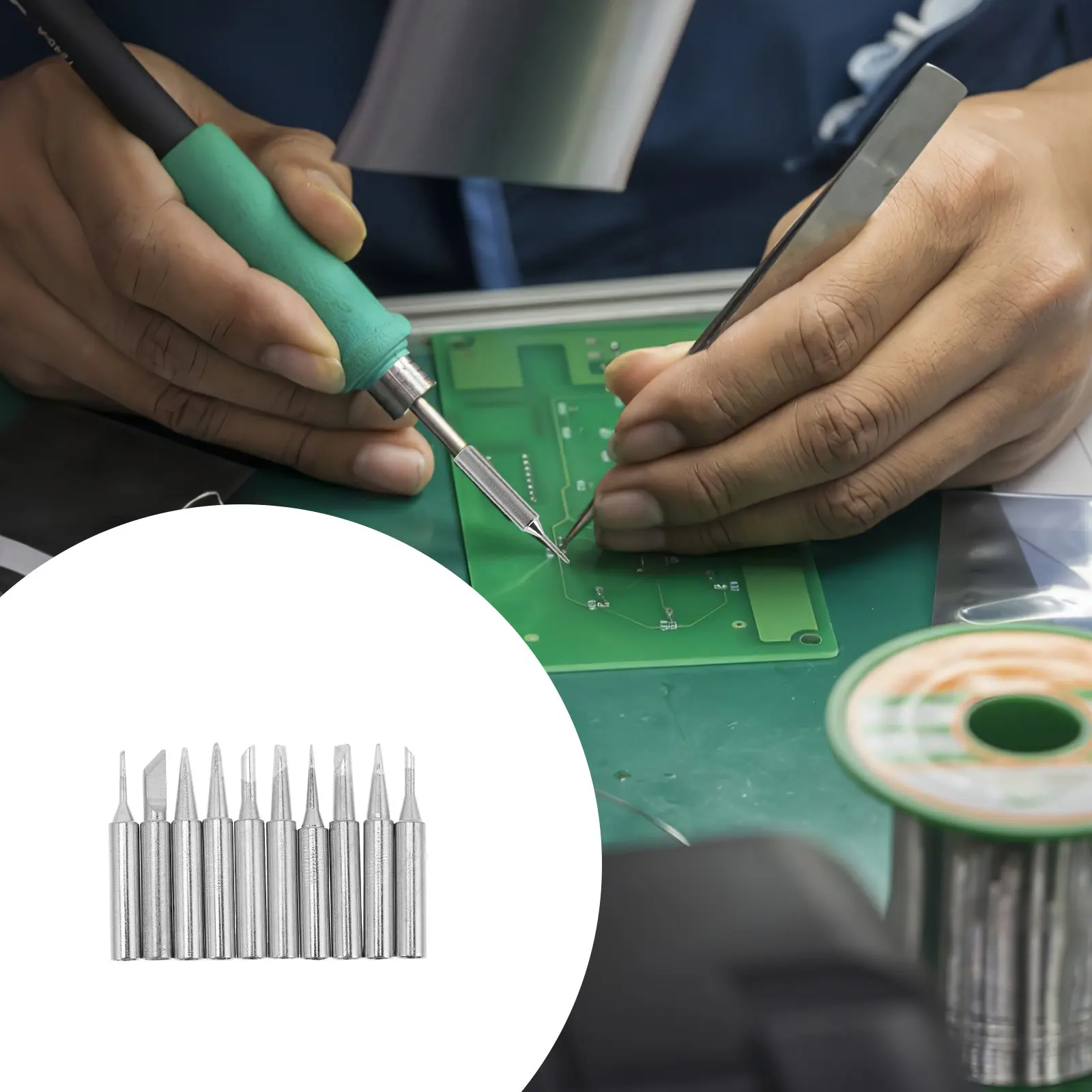 1Set Soldering Iron Tip Assorted Replacement Set Premium Copper Tips Tin Plated for Welding Soldering Station Accessories Kit