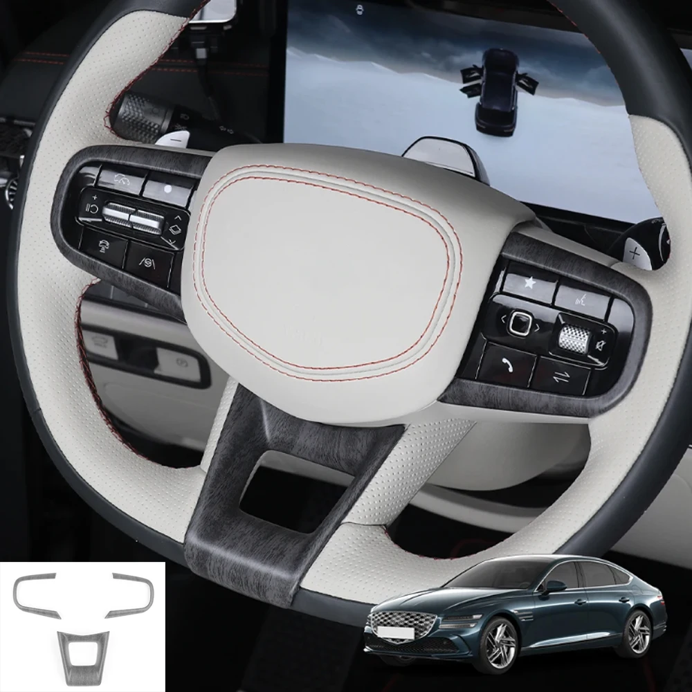 

For Genesis G80 RG3 2025 2026 Car D Type Sport GT Steering Wheel ﻿Switch Button Cover Panel Frame Trim Accessories LHD/RHD