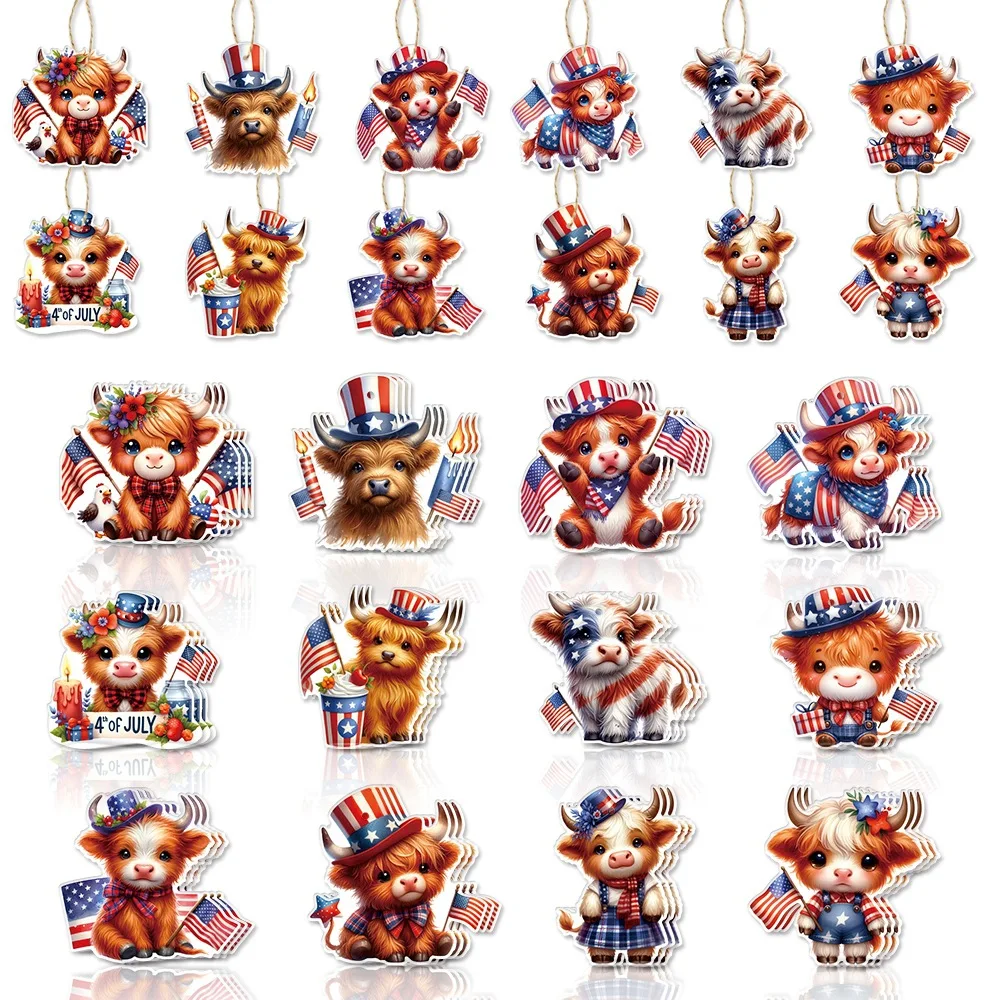 

Cute Cow Design Independence Day Hanging Ornament Patriotic Party Decor DIY Gift for Thanksgiving Anniversary Celebrations Party