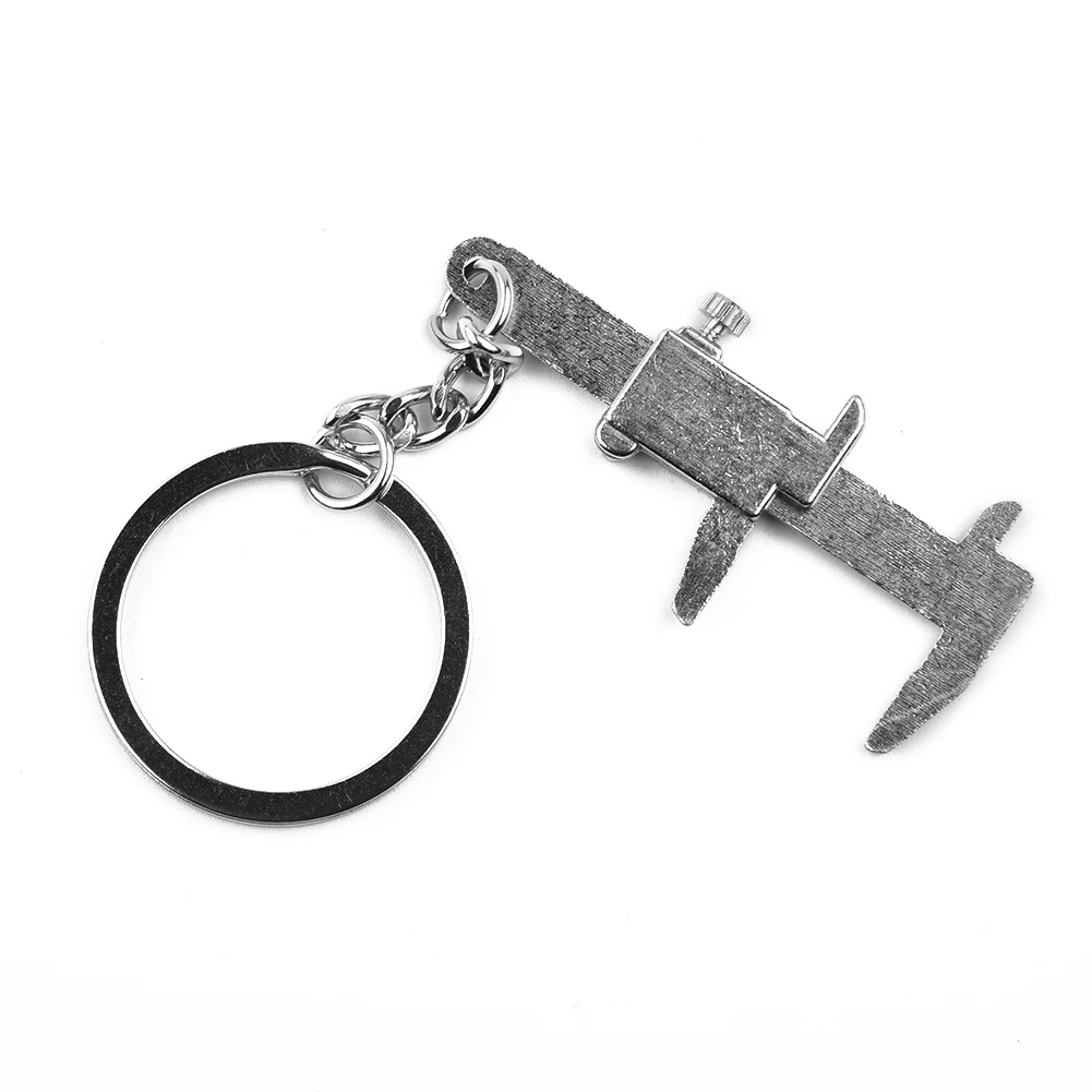 Car Key Mini Vernier Caliper Portable Keychain Measuring Gauging Tools Car Turbo Key Chain Ring Ruler Caliper Key Rings