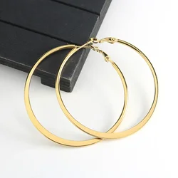 Vintage Big Round Hoop Earrings 2024 Trendy Steel Earring Rings Large Wholesale Earrings Lot Bulk Designer Luxury Jewelry korean