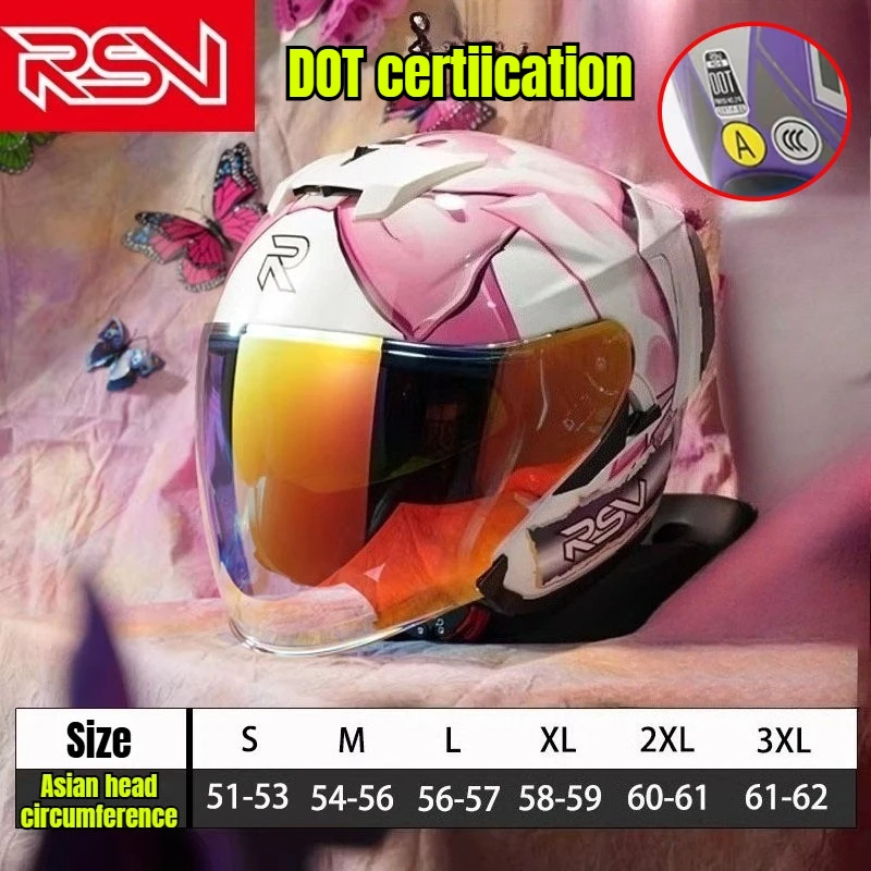 

Ryzen Motorcycle Helmet Men's and Women's Summer 3/4 Helmet Motorcycle Half Helmet Capacete De Motociclet Шлем