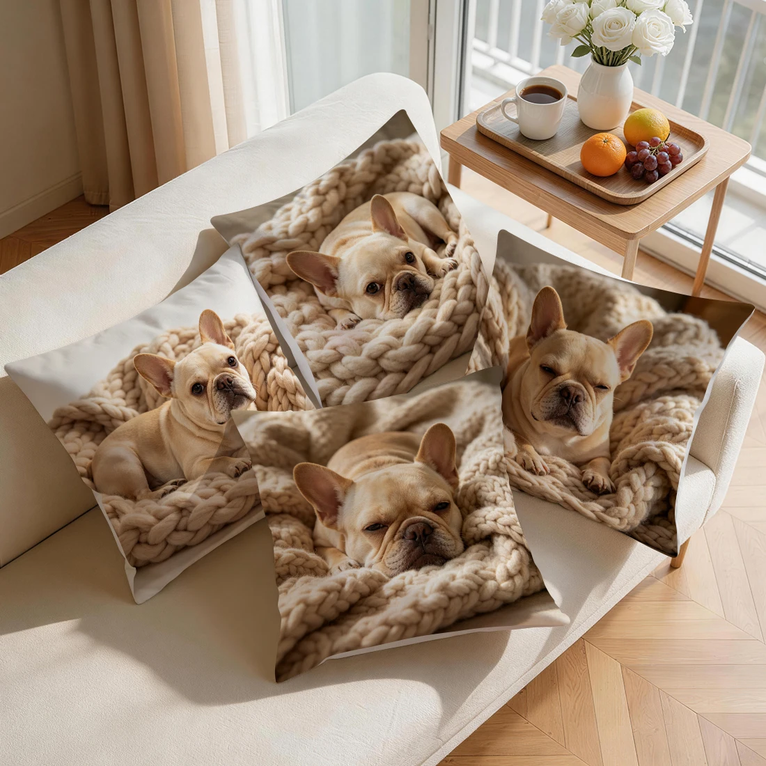 Lazy Puppy Pillowcase Printed Polyester 40/45/50cm Throw Pillowcover Decorative Sofa Cushion Pillowslip Home Decor