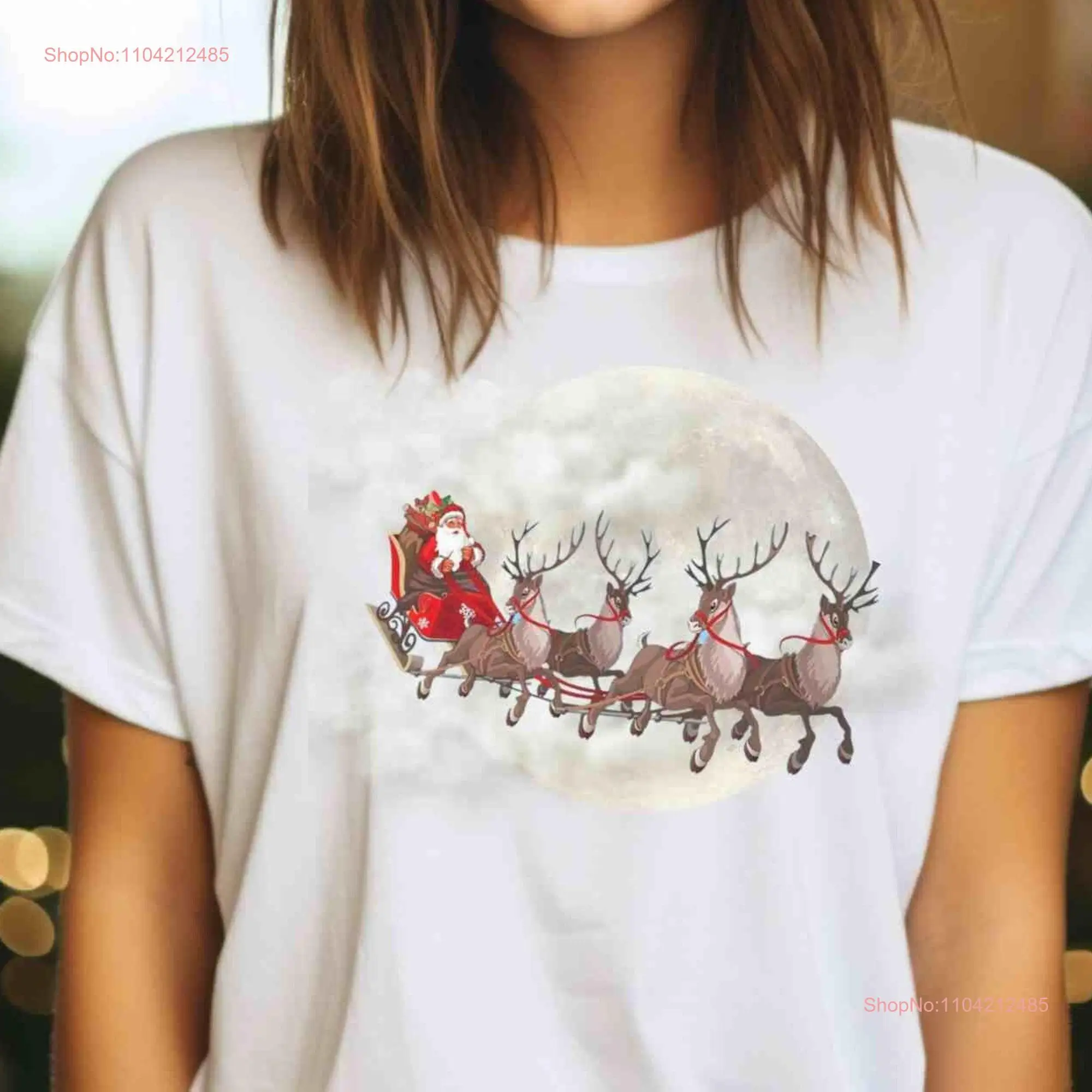 Santa's Coming to Town T Shirt Drawing Heavy Cotton Christmas long or short sleeves