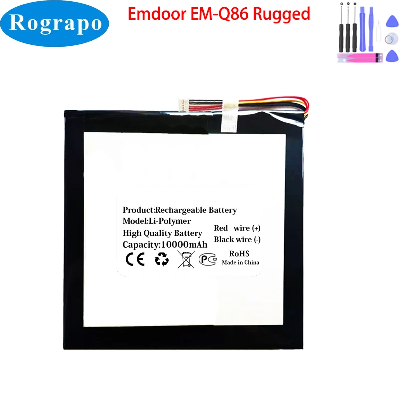 Nuevo 3,7 V 10000mAh Emdoor EM-Q86 batería resistente para tableta 7 PIN 7 cables enchufe