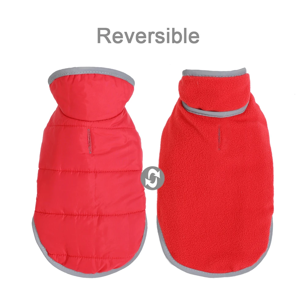 Wintermantel für Haustiere, wendbar, winddicht, Hundejacke für kleine und mittelgroße Hunde und Katzen, reflektierende Sicherheitskleidung für Welpen und Chihuahuas für den Außenbereich. – Detail 9