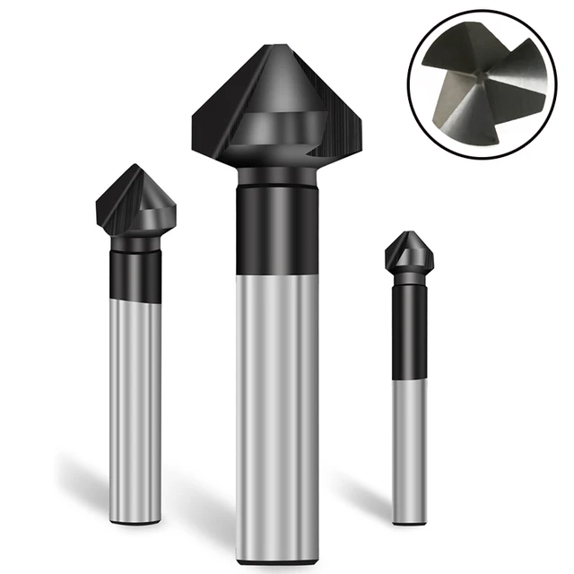 90 stopni M35 Cobalt TiAlN Coated Chamfer Countersink Drill Bit 3 Flutes Deburring Stainless Steel Reaming Chamfering Cutter