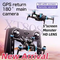 XT808 Pro MAX GPS Drone Professional 720P HD Light Flow Camera Aerial 5G Brush Avoiding Obstacle Large Screen Mavic Mini Drone