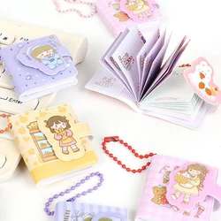 Mini Color Page Planner Notebook Kawaii Cartoon Notepad Portable Key Chain Diary Journal Planner Notebook for School Office