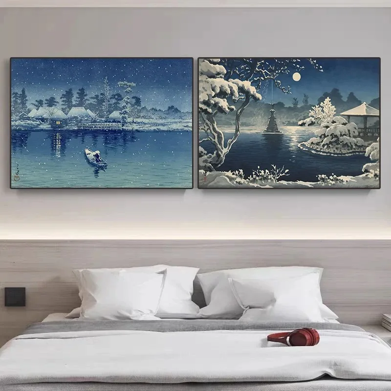 Художественный плакат Hokusai охара Косон, винтажное украшение гостевой комнаты, украшение для дома, холст, печать, настенный плакат, картина