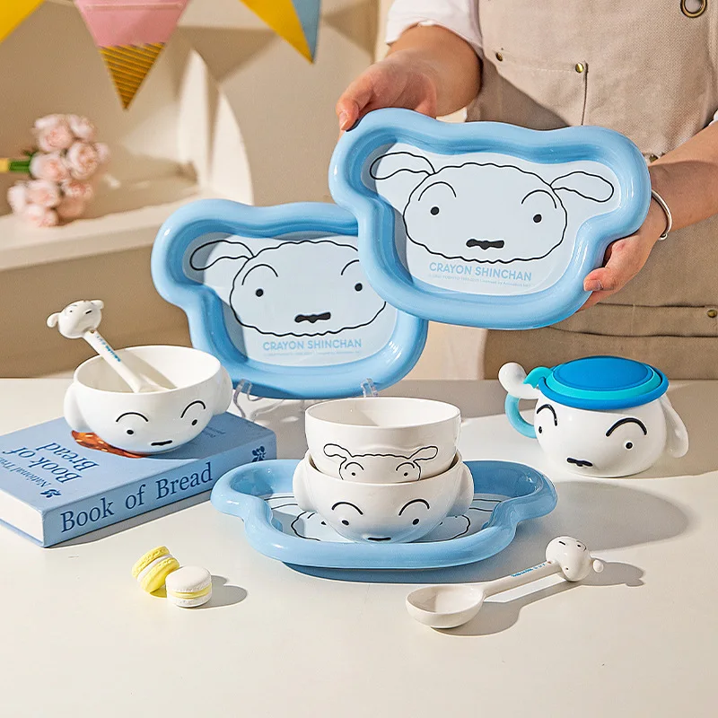 

Kawaii Crayon Shin-Chan Anime Hobby Nohara Shiro Cartoon Ceramic Mug Breakfast Bowl Dishes Birthday Gift