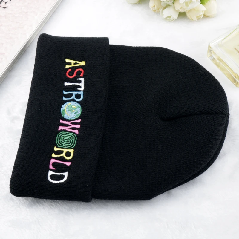 Beanie ASTROWORLD Knitted Hat Embroidery Astroworld Ski Warm Winter Unisex Skullies Beanies